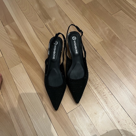 Wishbone Shoes - Wishbone Odette Mesh Black Heels (Worn once!)